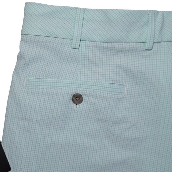 Walter Hagen Shorts Men Size 34 Seersucker Golf Gripper Stretch Waistband Green - Picture 8 of 15